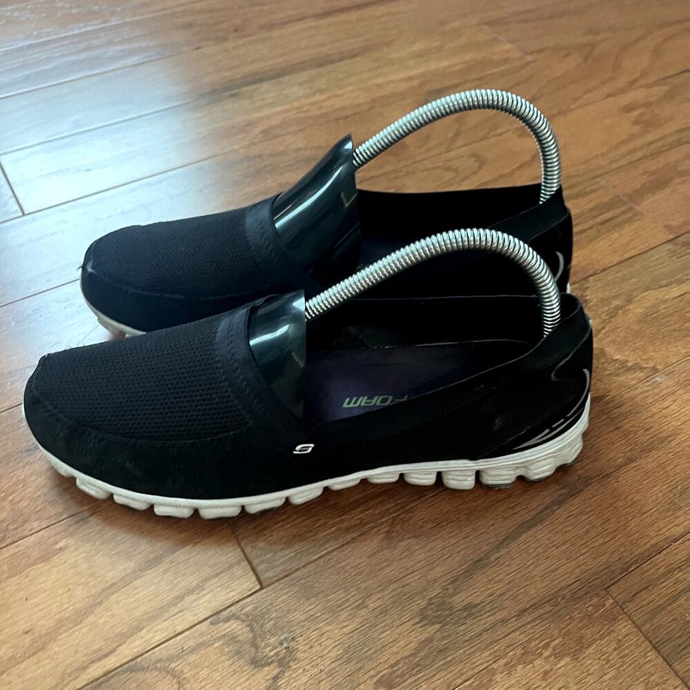 Skechers Black and White Shoes Womens 9 Flex Air Walking Slip On Sneakers
